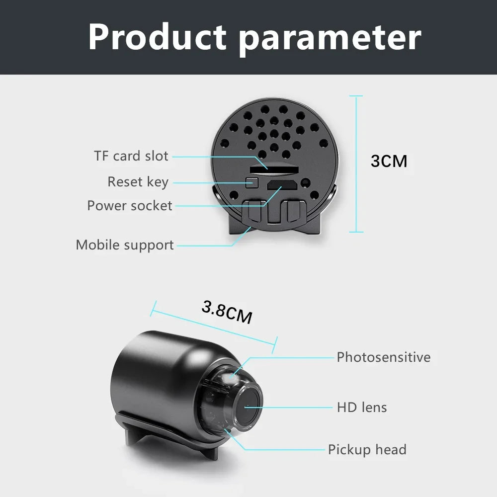 Wireless HD Mini Baby Monitor with Night Vision Security Camera